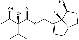 (2S,3R)-2,3-ジヒドロキシ-2-(1-メチルエチル)ブタン酸[(1S)-2,3,5,7aβ-テトラヒドロ-1-ヒドロキシ-1H-ピロリザイン-7-イル]メチル 化学構造式