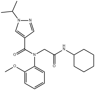 1H-Pyrazole-4-carboxamide,N-[2-(cyclohexylamino)-2-oxoethyl]-N-(2-methoxyphenyl)-1-(1-methylethyl)-(9CI) Structure