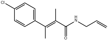 N-アリル-4-クロロ-α,β-ジメチルシンナムアミド 化学構造式