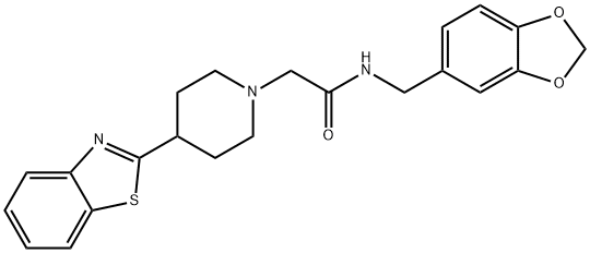 1-Piperidineacetamide,N-(1,3-benzodioxol-5-ylmethyl)-4-(2-benzothiazolyl)-(9CI)|
