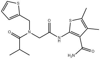 3-Thiophenecarboxamide,4,5-dimethyl-2-[[[(2-methyl-1-oxopropyl)(2-thienylmethyl)amino]acetyl]amino]-(9CI) Structure