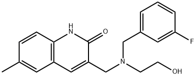 2(1H)-Quinolinone,3-[[[(3-fluorophenyl)methyl](2-hydroxyethyl)amino]methyl]-6-methyl-(9CI) Structure