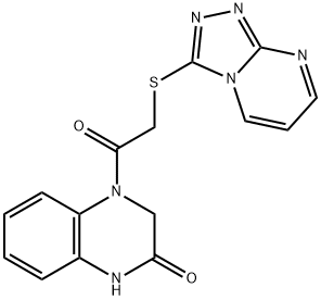 2(1H)-Quinoxalinone,3,4-dihydro-4-[(1,2,4-triazolo[4,3-a]pyrimidin-3-ylthio)acetyl]-(9CI) Structure