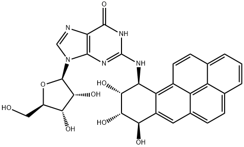 N(2)-(7,8,9,10-tetrahydro-7,8,9-trihydroxybenzo(a)pyren-10-yl)guanine Struktur