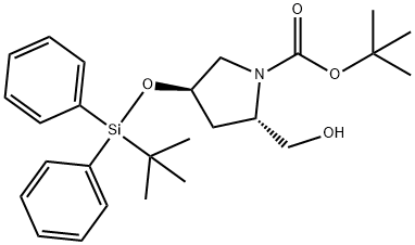 (2S,4R)-tert-butyl4-((tert-butyldiphenylsilyl)oxy)-2-(hydroxymethyl)pyrrolidine-1-carboxylate(WX192094) Structure