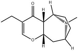 Cyclohepta[b]pyran-5,8-imin-4(4aH)-one, 3-ethyl-5,6,7,8,9,9a-hexahydro-10-methyl-, (4aR,5R,8S,9aS)- (9CI) Struktur