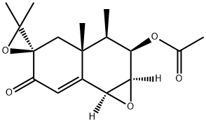 (1aR,5R)-2α-Acetoxy-1aβ,2,3,3a,4,7bβ-hexahydro-3α,3',3',3aα-tetramethylspiro[naphth[1,2-b]oxirene-5(6H),2'-oxiran]-6-one 结构式