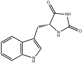 2,4-Imidazolidinedione, 5-(1H-indol-3-ylmethyl)-, (5R)-, 62498-87-7, 结构式