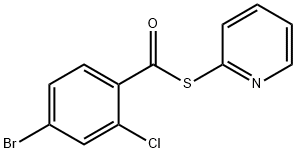 Benzenecarbothioic acid, 4-bromo-2-chloro-, S-2-pyridinyl ester Structure
