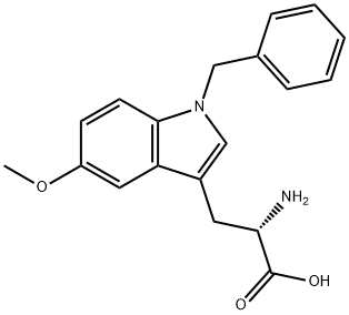 (αS)-α-アミノ-1-ベンジル-5-メトキシ-1H-インドール-3-プロピオン酸 化学構造式