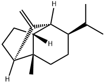 (1S,3aβ)-Octahydro-7aβ-methyl-8-methylene-5β-isopropyl-1α,4α-methano-1H-indene Struktur