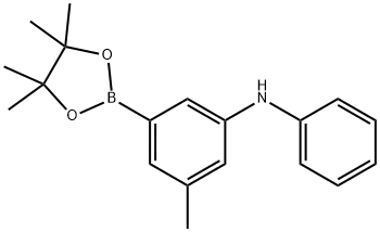 Benzenamine, 3-methyl-N-phenyl-5-(4,4,5,5-tetramethyl-1,3,2-dioxaborolan-2-yl)- 化学構造式