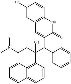 6-Bromo-alpha-[2-(dimethylamino)ethyl]-alpha-1-naphthalenyl-beta-phenyl-2(1H)-Quinolinone Structure
