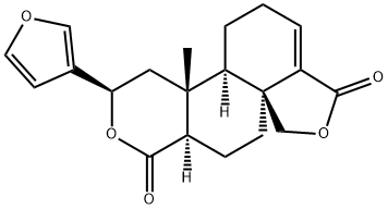 (2R)-2α-(3-Furyl)-6aα-(hydroxymethyl)-1,2,4aβ,5,6,6a,9,10,10aβ,10b-decahydro-10bα-methyl-4-oxo-4H-naphtho[2,1-c]pyran-7-carboxylic acid γ-lactone Struktur