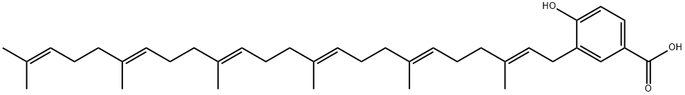 3-hexaprenyl-4-hydroxybenzoic acid Struktur