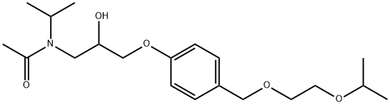 Acetamide, N-[2-hydroxy-3-[4-[[2-(1-methylethoxy)ethoxy]methyl]phenoxy]propyl]-N-(1-methylethyl)-, 66722-65-4, 结构式