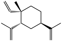 Cyclohexane, 1-ethenyl-1-methyl-2,4-bis(1-methylethenyl)-, (1S,2R,4R)- Struktur