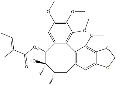 (5R)-6β,7β-Dimethyl-1,2,3,12-tetramethoxy-10,11-methylenedioxy(5,6,7,8-tetrahydrodibenzo[a,c]cyclooctene)-5β,6α-diol 5-[(E)-2-methyl-2-butenoate] Structure