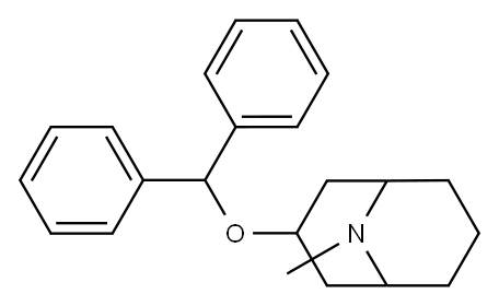 (1α,5α)-3β-(Diphenylmethoxy)-9-methyl-9-azabicyclo[3.3.1]nonane Struktur