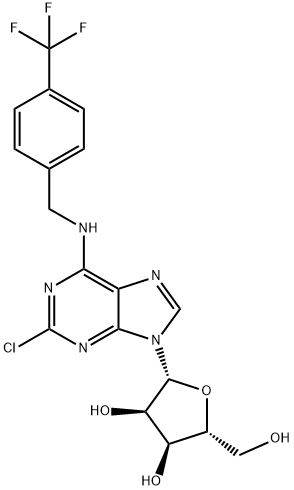 2’-Chloro-N6-(4-trifluoromethyl)benzyl adenosine Structure
