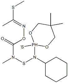 (1-methylsulfanylethylideneamino) N-[cyclohexyl-(5,5-dimethyl-2-sulfan ylidene-1,3-dioxa-2$l^{5}-phosphacyclohex-2-yl)amino]sulfanyl-N-methyl -carbamate 结构式