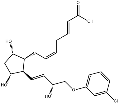 (2E,5Z)-7-[(1R)-2β-[(E,R)-4-(3-クロロフェノキシ)-3-ヒドロキシ-1-ブテニル]-3α,5α-ジヒドロキシシクロペンタン-1α-イル]-2,5-ヘプタジエン酸 化学構造式