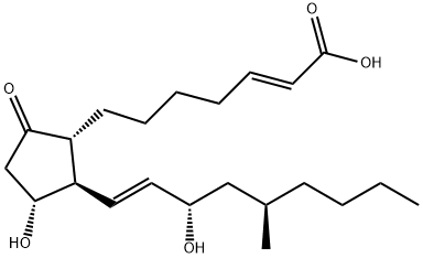 (2E,11α,13E,15S,17R)-11,15-Dihydroxy-17,20-diMethyl-
9-oxoprosta-2,13-dien-1-oic Acid 结构式