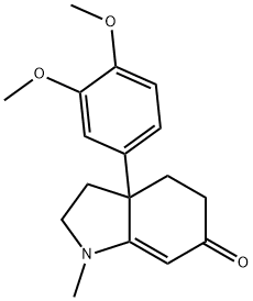 3a-(3,4-ジメトキシフェニル)-1-メチル-2,3,3a,4,5,6-ヘキサヒドロ-1H-インドール-6-オン 化学構造式
