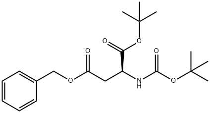 L-Aspartic acid, N-[(1,1-dimethylethoxy)carbonyl]-, 1-(1,1-dimethylethyl) 4-(phenylmethyl) ester Struktur