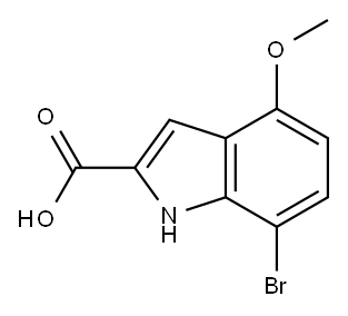 7-溴-4-甲氧基-1H-吲哚-2-羧酸,81224-15-9,结构式