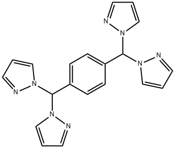 1,4-ビス[ビス(1H-ピラゾール-1-イル)メチル]ベンゼン 化学構造式