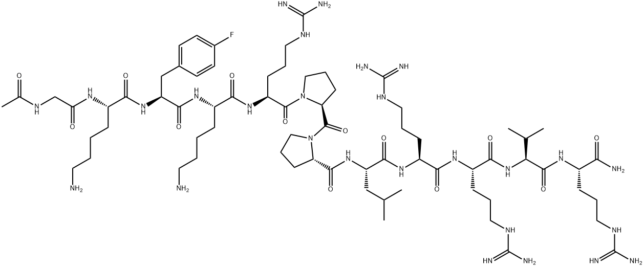 N(alpha)-acetyl(fluorophenylalanyl (106))troponin I (104-115)amide 结构式