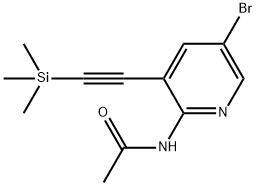 Acetamide, N-[5-bromo-3-[2-(trimethylsilyl)ethynyl]-2-pyridinyl]- 化学構造式