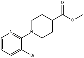 1-(3-bromo-2-pyridinyl)-4-piperidinecarboxylic acid methyl ester Structure