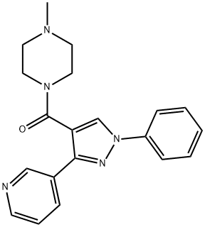 Methanone, (4-methyl-1-piperazinyl)[1-phenyl-3-(3-pyridinyl)-1H-pyrazol-4-yl]- Struktur