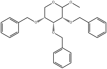 1-甲基-2,3,4-三-氧-苄基 Β-D-吡喃核糖 结构式