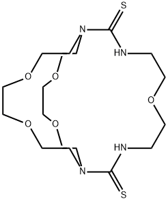 6,14,17,22,25-ペンタオキサ-1,3,9,11-テトラアザビシクロ[9.8.8]ヘプタコサン-2,10-ジチオン 化学構造式