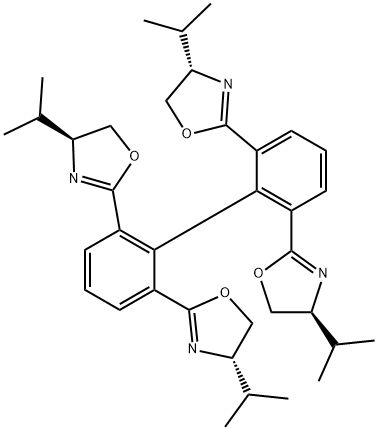 (4S,4'S,4''S,4'''S)-2,2',2'',2'''-[1,1'-biphenyl]-2,2',6,6'-tetrayltetrakis[4-isopropyl-4,5-dihydrooxazole,901127-59-1,结构式