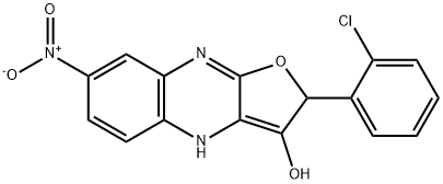 Furo[2,3-b]quinoxalin-3-ol, 2-(2-chlorophenyl)-2,4-dihydro-7-nitro- Struktur