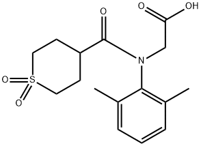 2-(N-(2,6-dimethylphenyl)-1,1-dioxidotetrahydro-2H-thiopyran-4-carboxamido)acetic acid|2-(N-(2,6-甲基苯基)-1,1-二氧四氢-2H-硫代吡喃-4-酰胺)乙酸