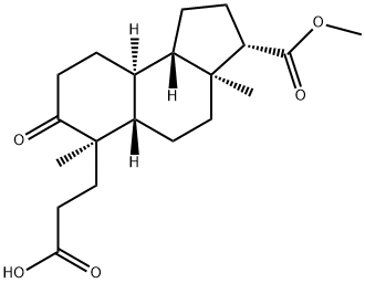 1H-Benz[e]indene-6-propanoic acid, dodecahydro-3-(methoxycarbonyl)-3a,6-dimethyl-7-oxo-, (3S,3aS,5aS,6R,9aS,9bS)- Struktur