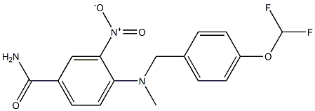 Benzamide, 4-[[[4-(difluoromethoxy)phenyl]methyl]methylamino]-3-nitro- Struktur