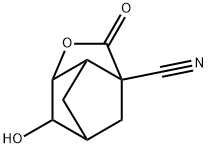 2-Hydroxy-6-cyano-4-oxa-tricyclo[4.2.1.03,7]decyl-5-one 化学構造式