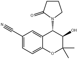 (3α,4β)-3-Hydroxy-2,2-dimethyl-4-(2-oxopyrrolidine-1-yl)chroman-6-carbonitrile Structure