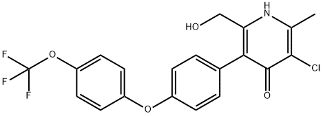 4(1H)-Pyridinone, 3-chloro-6-(hydroxymethyl)-2-methyl-5-[4-[4-(trifluoromethoxy)phenoxy]phenyl]- Struktur