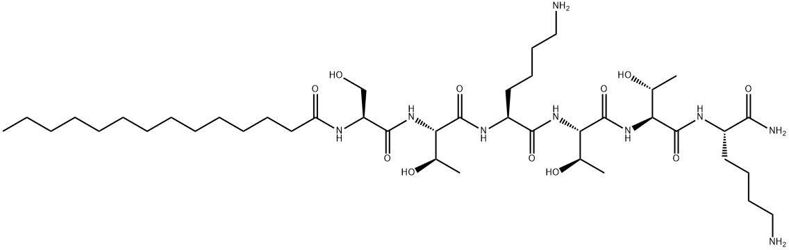 ミリストイルヘキサペプチド-4 化学構造式