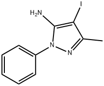 4-碘-3-甲基-1-苯基-1H-吡唑-5-胺, 99071-38-2, 结构式