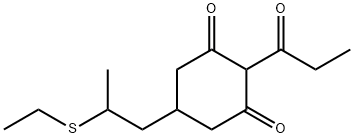 (2-PROPIONYL-5-((2-ETHYLTHIO)PROPYL)-CYCLOHEXANE-1,3-DIONE,99422-01-2,结构式
