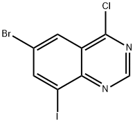 6-Bromo-4-chloro-8-iodo-quinazoline 化学構造式