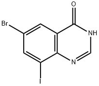 6-Bromo-8-iodo-quinazolin-4-ol 化学構造式